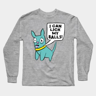 Funny Dog Tee: I Can Lick My... Long Sleeve T-Shirt